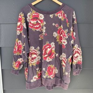 Free People overside florals sweatshirt